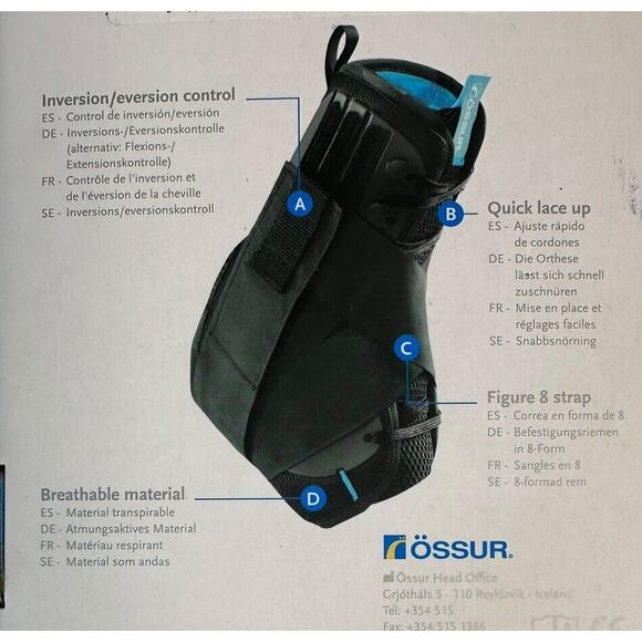 Ossur FormFit Ankle Brace with Speedlace & Figure 8 Straps Single Pull Closure M - Picture 7 of 10